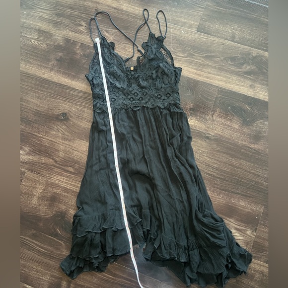 Free People Black Adella Slip Lace Dress Size Small - Picture 6 of 7